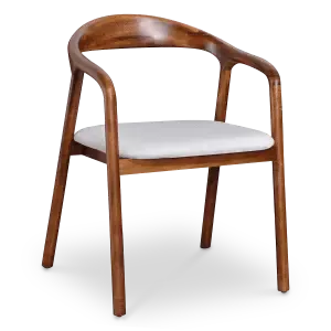 Artson Eetkamerstoel | Walnoot Hout | Wit Boucle