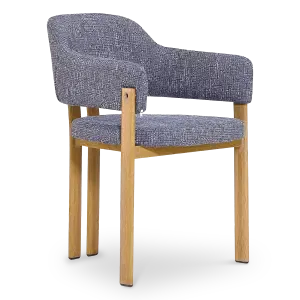 Japandi Eetkamerstoel Isamu | Blauw OTE | Eiken Onderstel