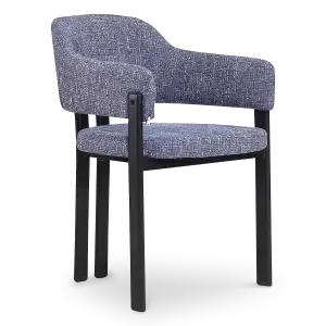 Japandi Eetkamerstoel Isamu | Blauw OTE | Zwart Onderstel