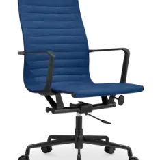 Cavel CD 119 Bureaustoel Blauw Linnen | Zwart Frame