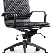 Diamond Softpad Bureaustoel Zwart | Lage Rug