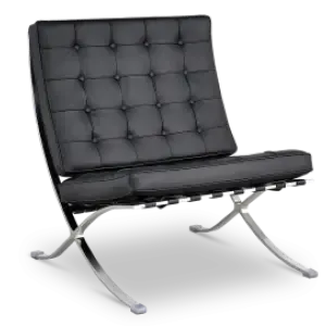 Paviljoen Chair XL Zwart Leer
