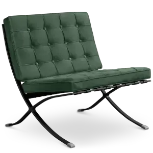 Paviljoen Chair Groen Velvet | Zwart Frame