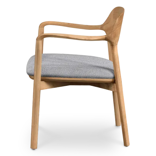 Kennedy Eetkamerstoel | Naturel Essen | Grijs Boucle