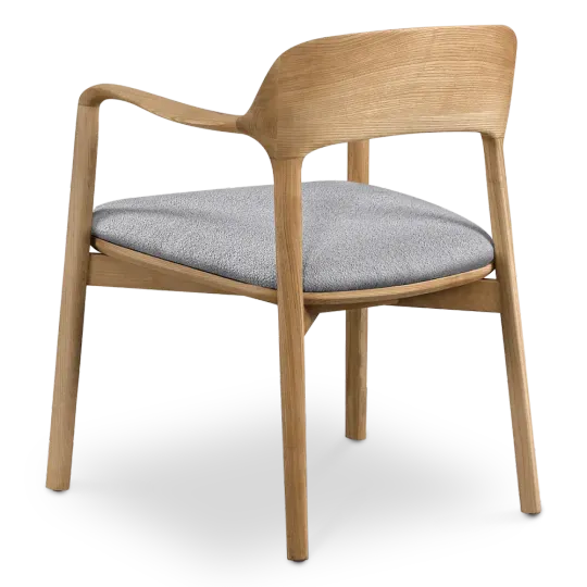 Kennedy Eetkamerstoel | Naturel Essen | Grijs Boucle
