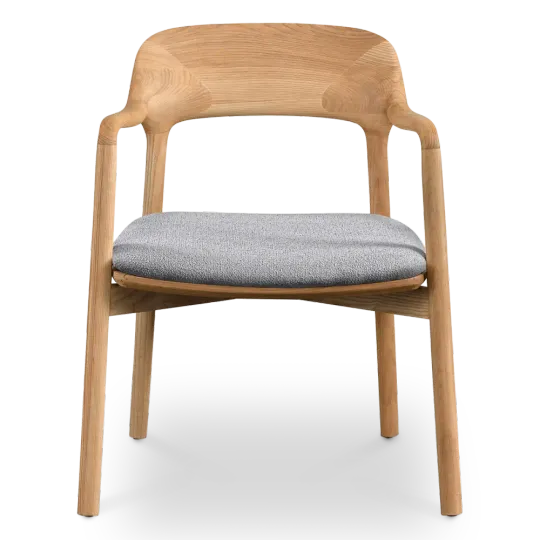 Kennedy Eetkamerstoel | Naturel Essen | Grijs Boucle