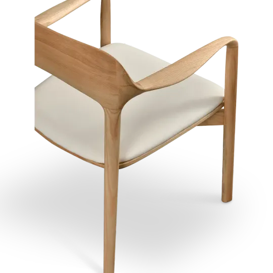 Kennedy Eetkamerstoel | Naturel Essen | Offwhite Zitting