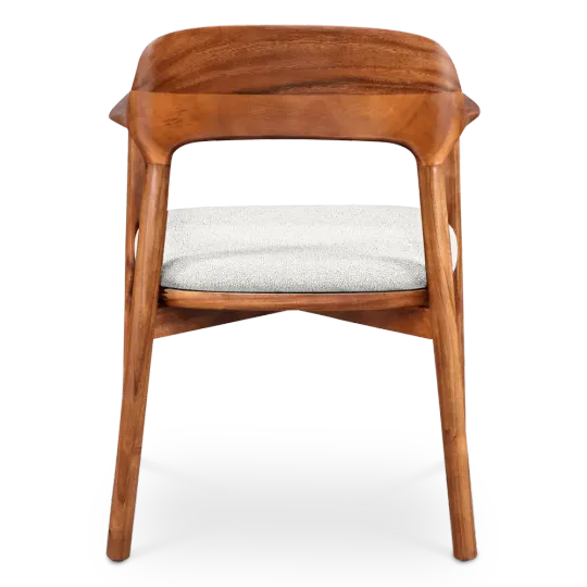 Kennedy Eetkamerstoel | Walnoot | Wit Teddy / Boucle