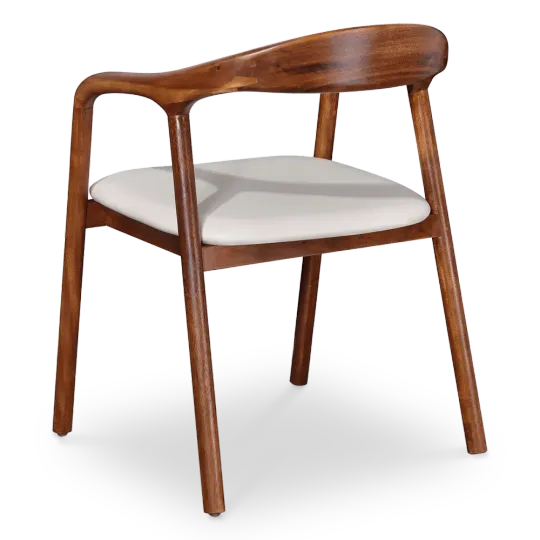 Artson Eetkamerstoel | Walnoot Hout | Wit PU Leer