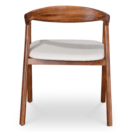 Artson Eetkamerstoel | Walnoot Hout | Wit PU Leer