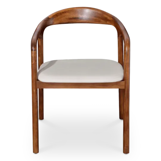 Artson Eetkamerstoel | Walnoot Hout | Wit PU Leer