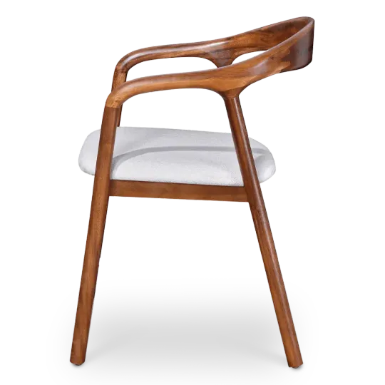 Artson Eetkamerstoel | Walnoot Hout | Wit Boucle