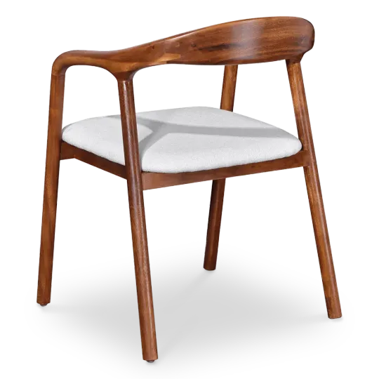Artson Eetkamerstoel | Walnoot Hout | Wit Boucle