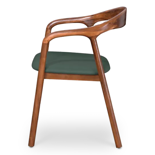Artson Eetkamerstoel | Walnoot Hout | Groen PU Leer Artson Eetkamerstoel | Walnoot Hout | Groen PU Leer