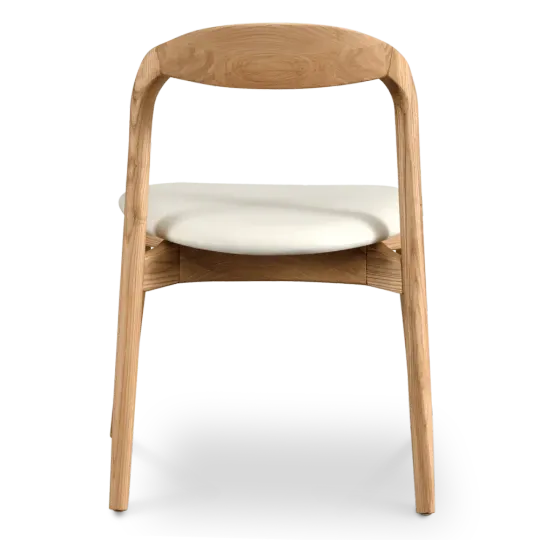 Bow Eetkamerstoel | Essen Hout | Offwhite PU Leer