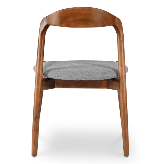 Bow Eetkamerstoel | Walnoot Hout | Grijs Boucle