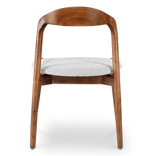 Bow Eetkamerstoel | Walnoot Hout | Wit Boucle