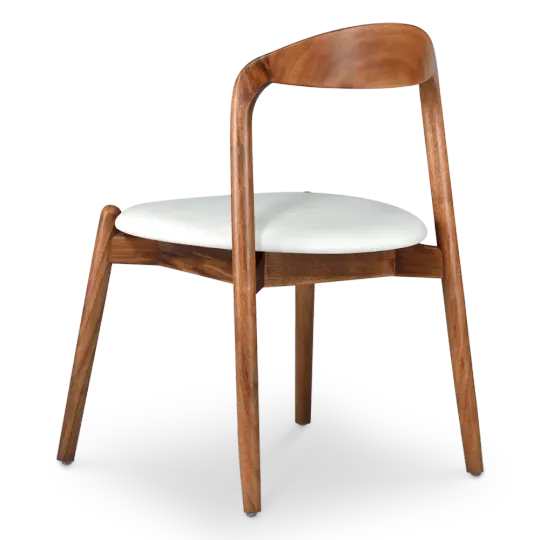 Bow Eetkamerstoel | Walnoot Hout | Offwhite PU Leer
