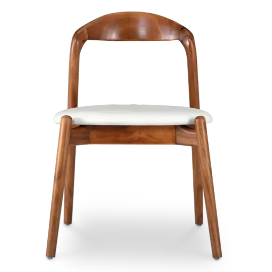 Bow Eetkamerstoel | Walnoot Hout | Offwhite PU Leer