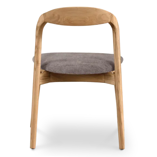 Bow Eetkamerstoel | Essen Hout | Grijs Bruin Chenille