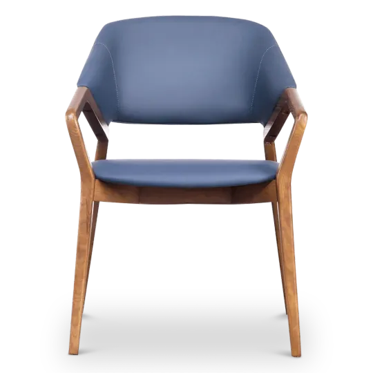 Japandi Eetkamerstoel Candorra | Blauw | Walnoot