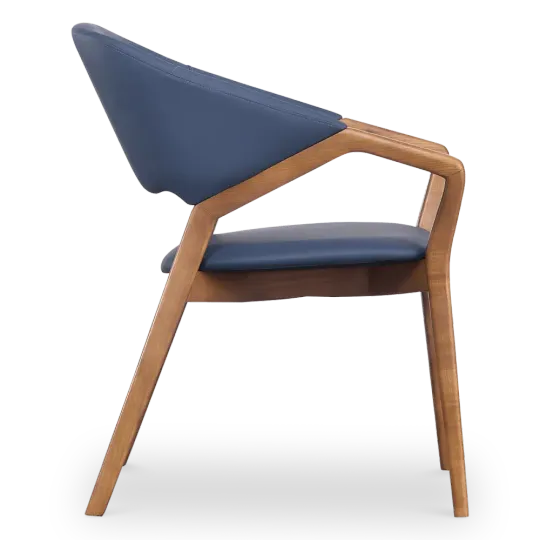 Japandi Eetkamerstoel Candorra | Blauw | Walnoot