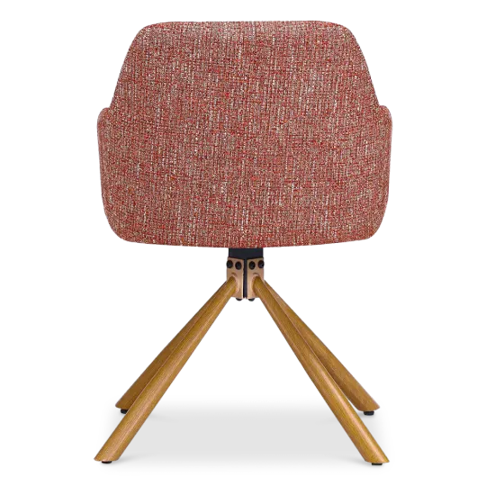 Draaibare Eetkamerstoel Wolf | Rood | Eiken Onderstel