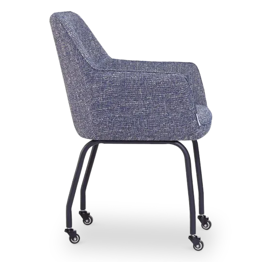 Eetkamerstoel Met Wieltjes Till | Blauw Eetkamerstoel Met Wieltjes Till | Blauw