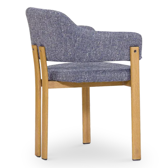 Japandi Eetkamerstoel Isamu | Blauw OTE | Eiken Onderstel