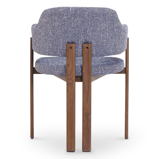 Japandi Eetkamerstoel Isamu | Blauw OTE | Walnoot Onderstel