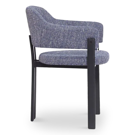 Japandi Eetkamerstoel Isamu | Blauw OTE | Zwart Onderstel Japandi Eetkamerstoel Isamu | Blauw OTE | Zwart Onderstel