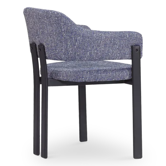 Japandi Eetkamerstoel Isamu | Blauw OTE | Zwart Onderstel Japandi Eetkamerstoel Isamu | Blauw OTE | Zwart Onderstel