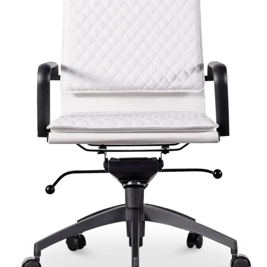 Diamond Softpad Bureaustoel Wit | Lage Rug