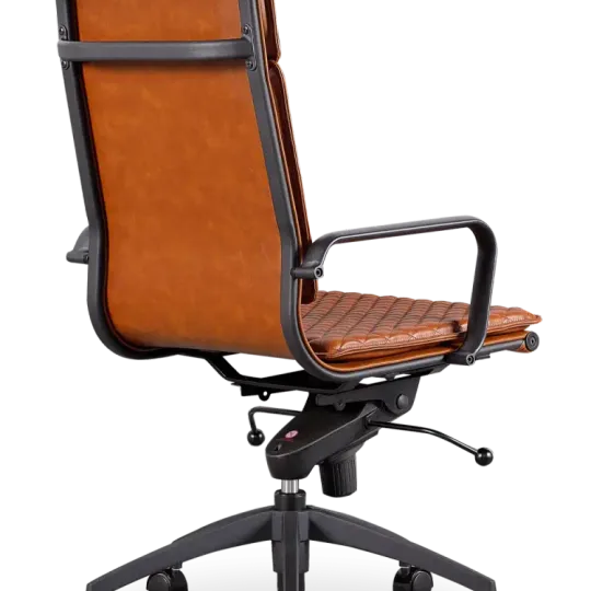 Diamond Softpad Bureaustoel Cognac | Hoge Rug