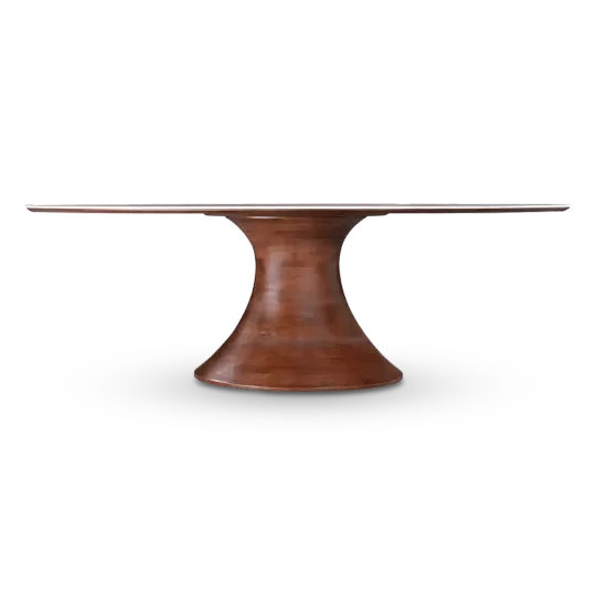 Ovale Tulip Eettafel | Antraciet Keramiek | Walnoot Onderstel Ovale Tulip Eettafel | Antraciet Keramiek | Walnoot Onderstel