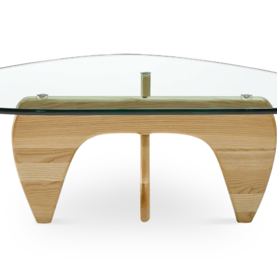 Japandi Salontafel Sabi | Glazen Blad | Essen Onderstel