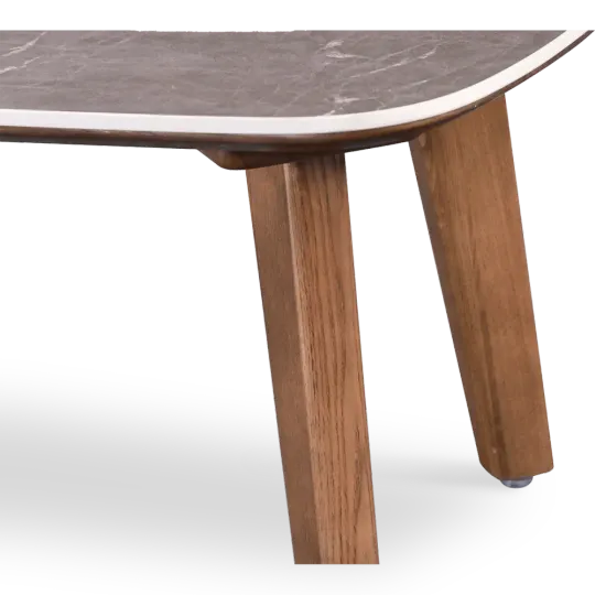 Salontafel Baron Deens Ovaal Antraciet Keramiek | Walnoot Poten