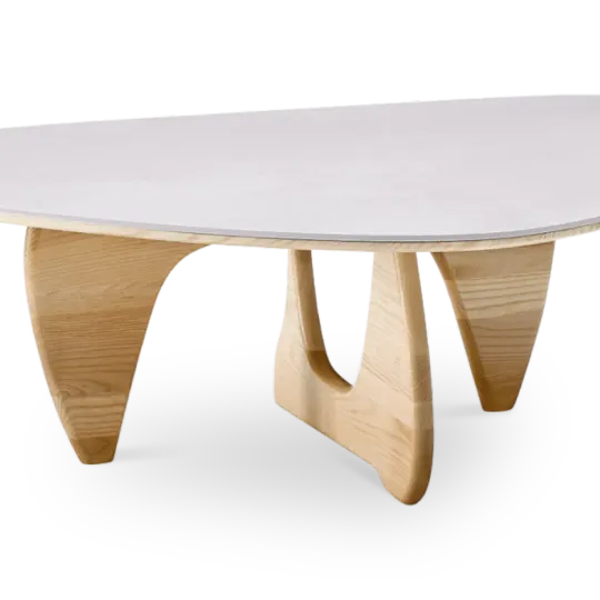 Japandi Salontafel Sabi | Wit Keramiek | Essen Onderstel