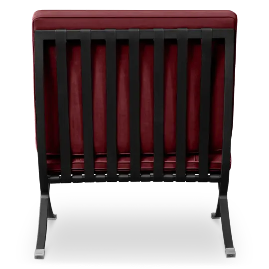 Paviljoen Chair XL Rood Velvet Set | Inclusief Voetenbank | Zwart Frame Paviljoen Chair XL Bordeaux Red Velvet | Black Frame