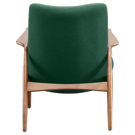 Cavel Flyder Scandinavische Lounge Chair Teddy Groen Walnoot