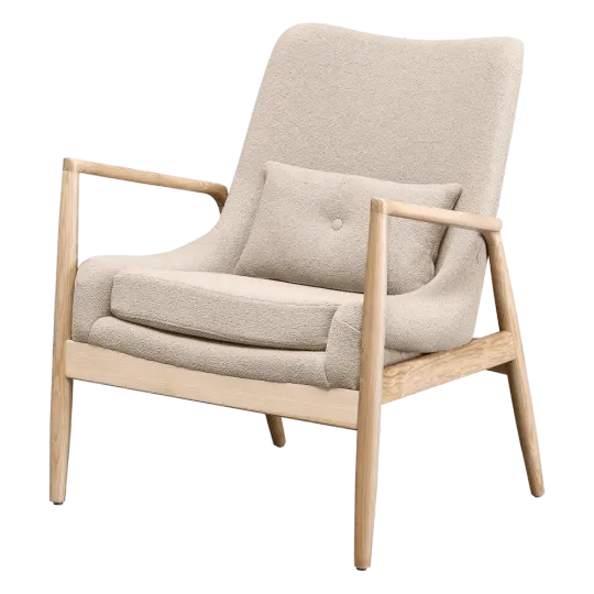 Cavel Flyder Scandinavische Lounge Chair Teddy Taupe Essen