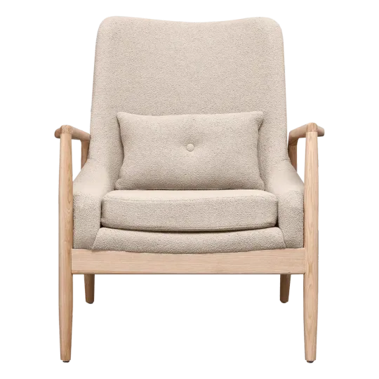Cavel Flyder Scandinavische Lounge Chair Teddy Taupe Essen