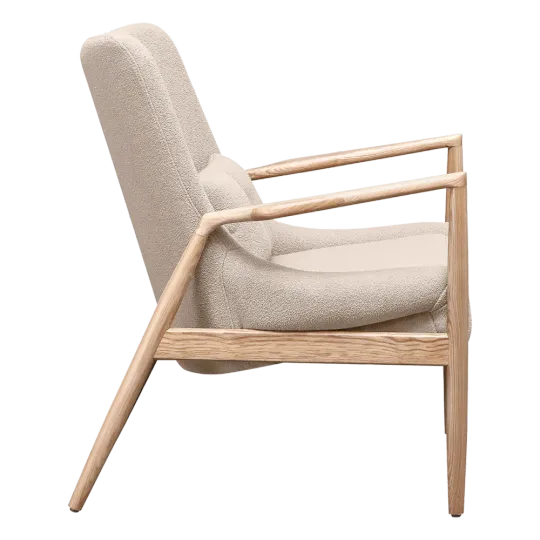 Cavel Flyder Scandinavische Lounge Chair Teddy Taupe Essen