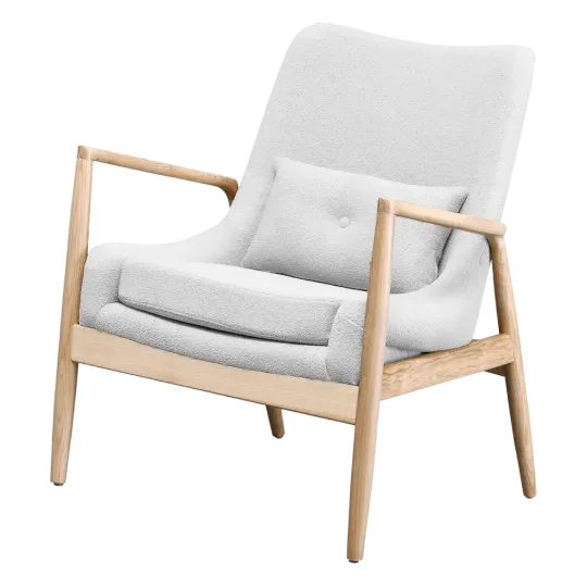 Cavel Flyder Scandinavische Lounge Chair Teddy Wit Essen Cavel Flyder Scandinavische Lounge Chair Teddy Wit Essen