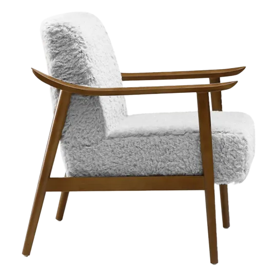 Cavel Hezel Scandinavische Lounge Chair Teddy Wit Walnoot