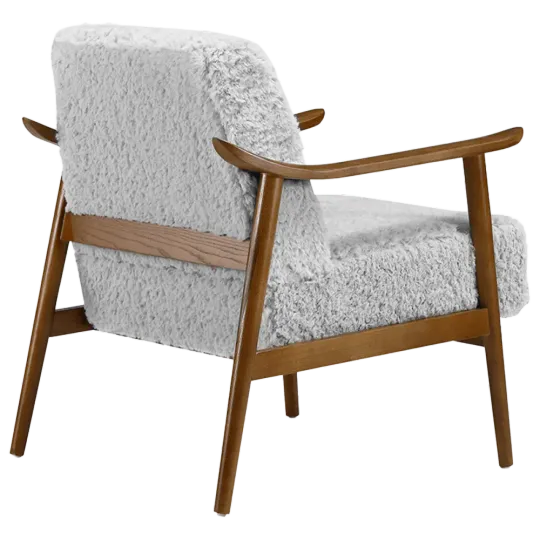 Cavel Hezel Scandinavische Lounge Chair Teddy Wit Walnoot