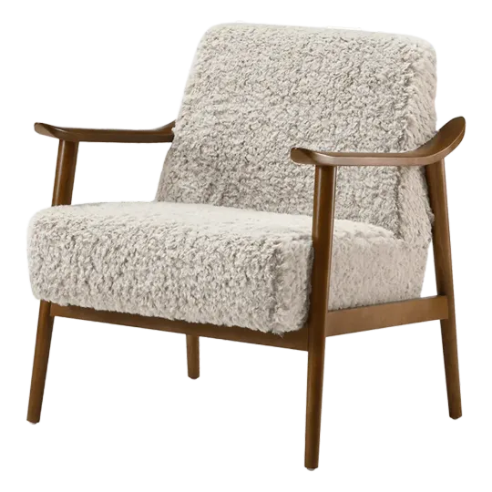 Cavel Hezel Scandinavische Lounge Chair Teddy Taupe Walnoot Cavel Hezel Scandinavische Lounge Chair Teddy Taupe Walnoot