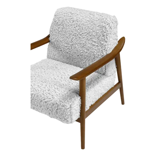 Cavel Hezel Scandinavische Lounge Chair Teddy Wit Walnoot