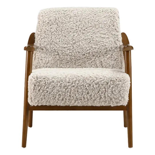 Cavel Hezel Scandinavische Lounge Chair Teddy Taupe Walnoot Cavel Hezel Scandinavische Lounge Chair Teddy Taupe Walnoot