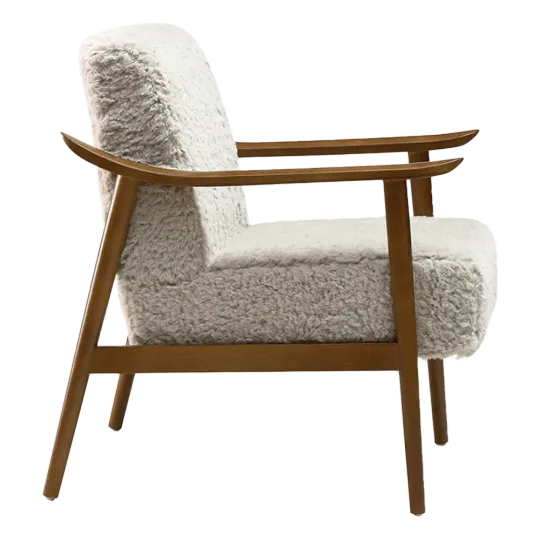 Cavel Hezel Scandinavische Lounge Chair Teddy Taupe Walnoot Cavel Hezel Scandinavische Lounge Chair Teddy Taupe Walnoot
